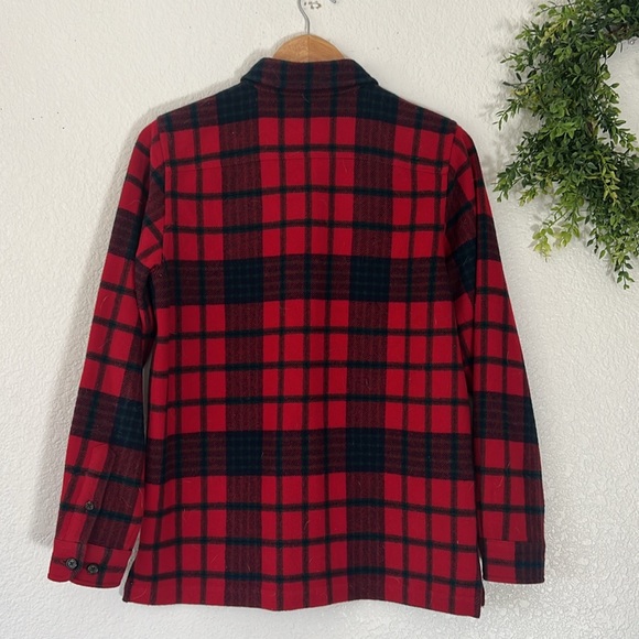 Lauren Ralph Lauren Wool Red/Navy Plaid Zipper Jacket - Picture 3 of 8